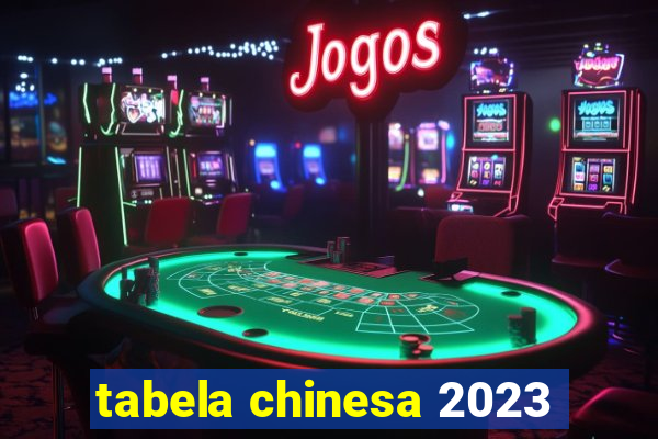 tabela chinesa 2023