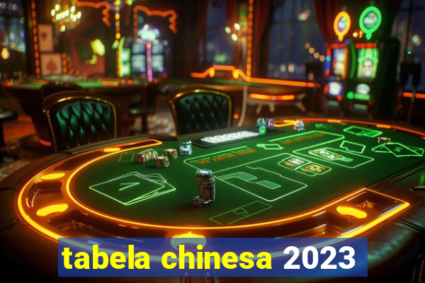 tabela chinesa 2023