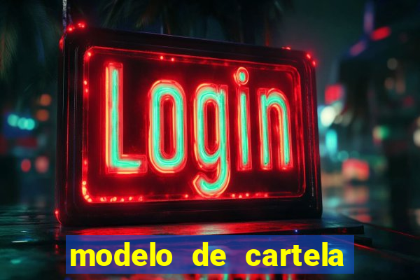 modelo de cartela de bingo em branco