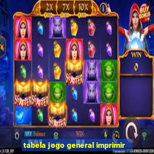 tabela jogo general imprimir